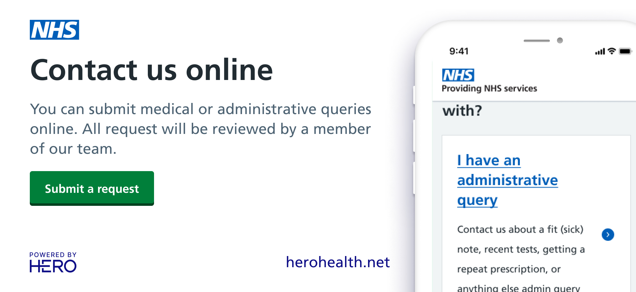 Contact us online.  Submit medical or administrative queries online. Full text from image below